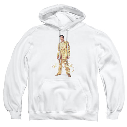 Elvis Presley Gold Lame Suit Mens Hoodie White