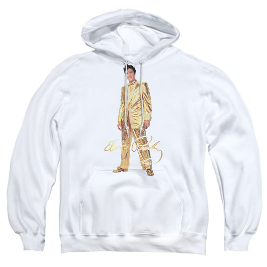 Elvis Presley Gold Lame Suit Mens Hoodie White