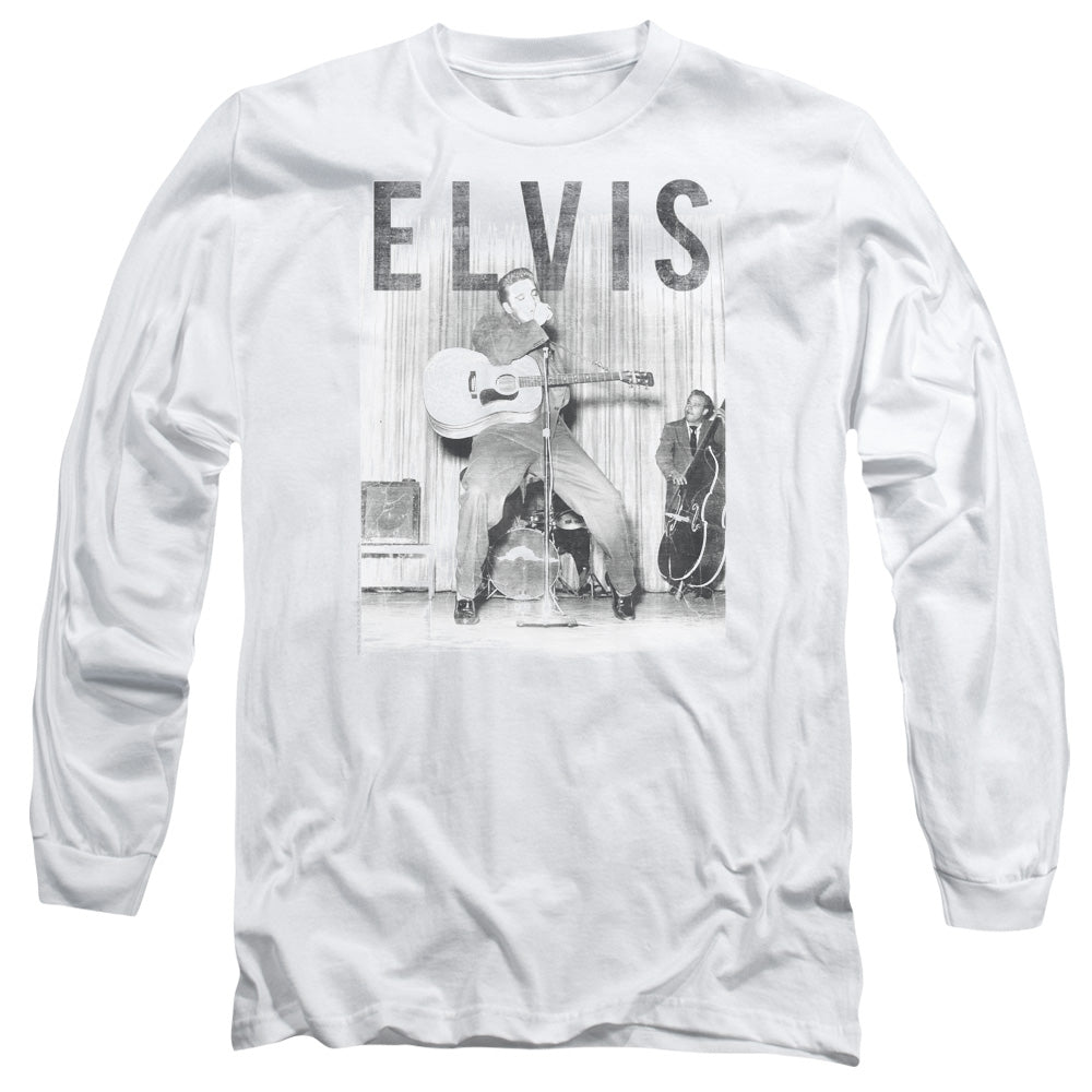 Elvis Presley With The Band Mens Long Sleeve Shirt White Officially Licensed