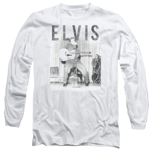 Elvis Presley With The Band Mens Long Sleeve Shirt White Officially Licensed