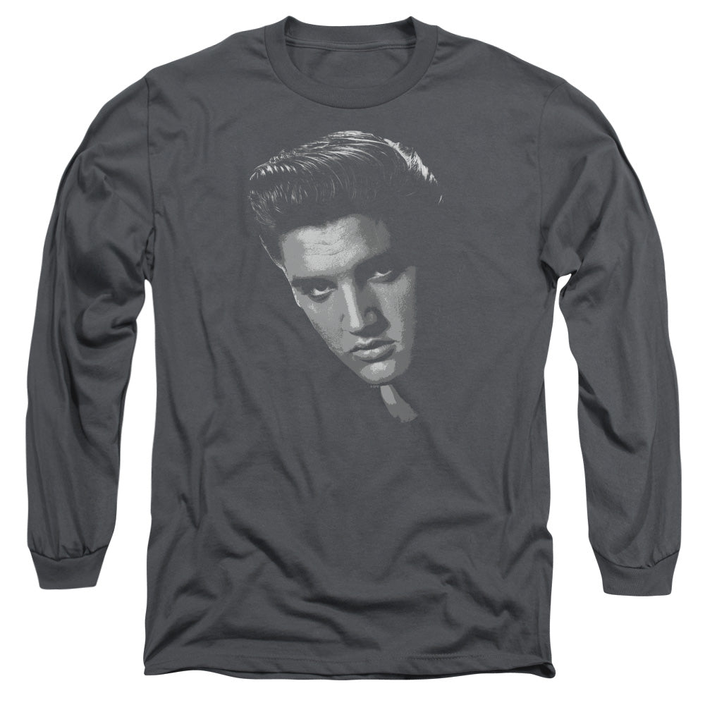 Elvis Presley American Idol Mens Long Sleeve Shirt Charcoal Officially Licensed
