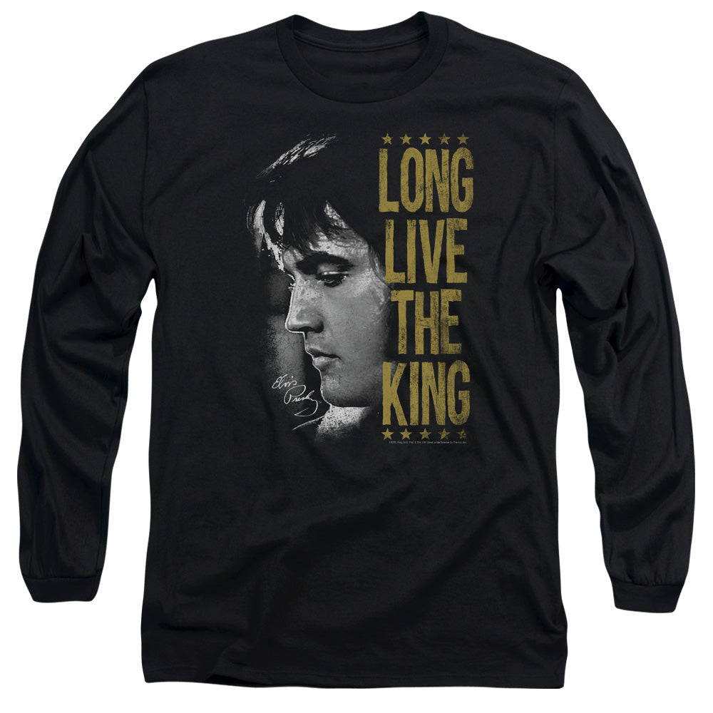 Elvis Presley Long Live The King Mens Long Sleeve Shirt Black Officially Licensed