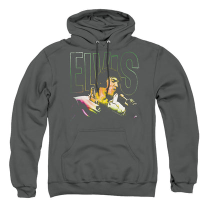 Elvis Presley Multicolored Mens Hoodie Charcoal