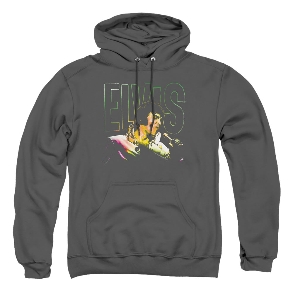 Elvis Presley Multicolored Mens Hoodie Charcoal