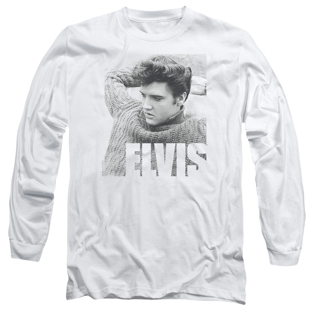Elvis Presley Relaxing Mens Long Sleeve Shirt White Officially Licensed