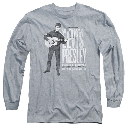 Elvis Presley in Person Mens Long Sleeve Shirt Athletic Heather