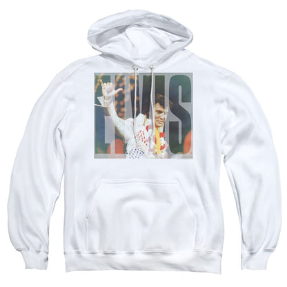 Elvis Presley Aloha Knockout Mens Hoodie White
