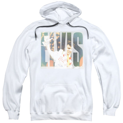 Elvis Presley Aloha Knockout Mens Hoodie White