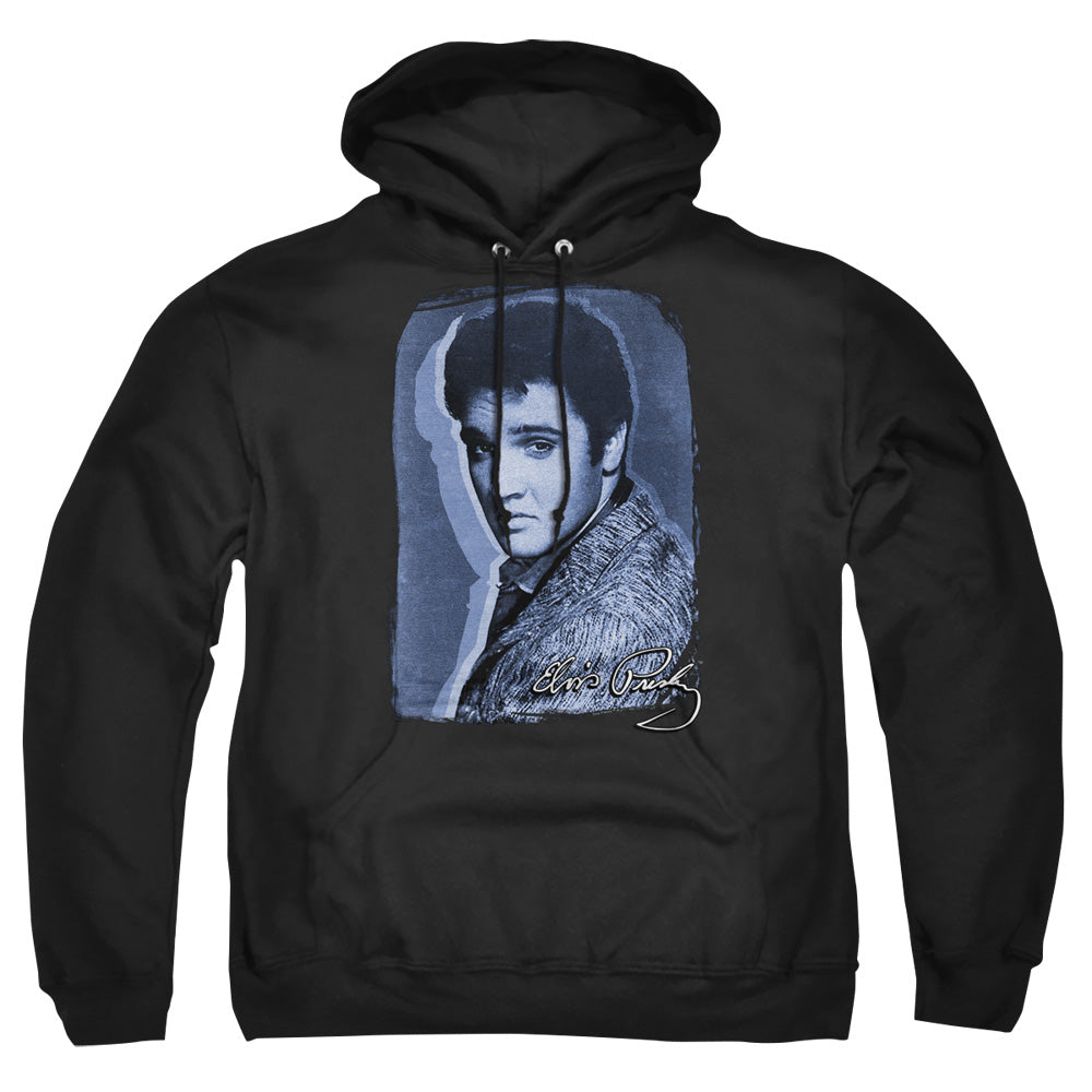 Elvis Presley Overlay Mens Hoodie Black