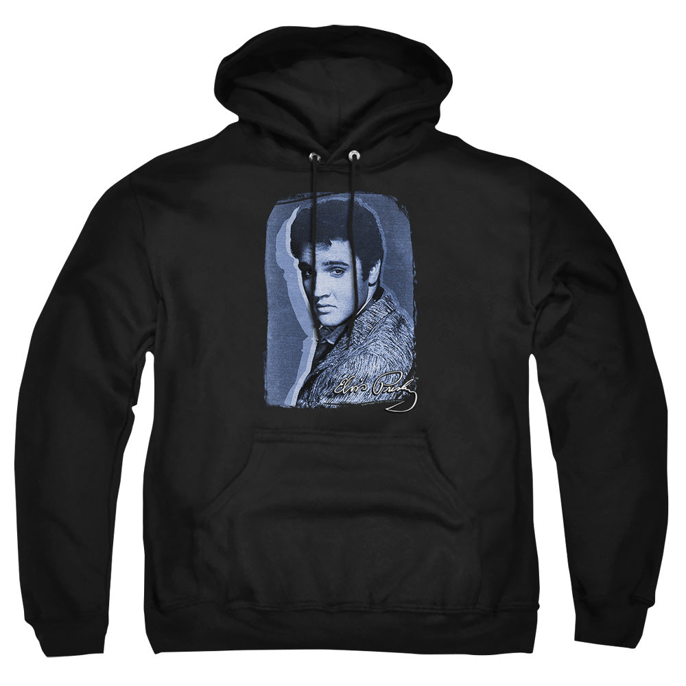 Elvis Presley Overlay Mens Hoodie Black