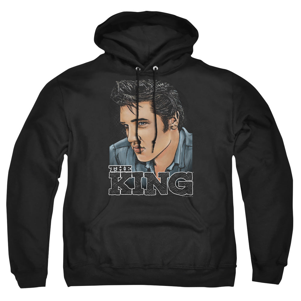 Elvis Presley Graphic King Mens Hoodie Black