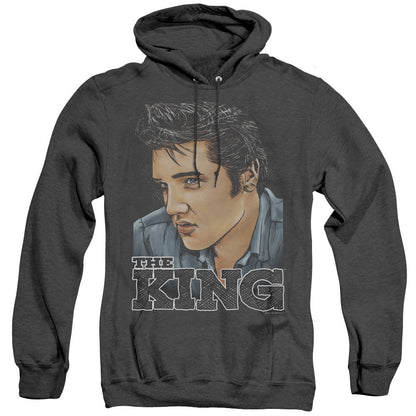 Elvis Presley Graphic King Heather Mens Hoodie Black