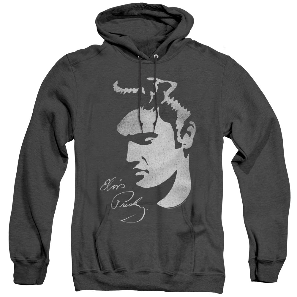 Elvis Presley Simple Face Heather Mens Hoodie Black