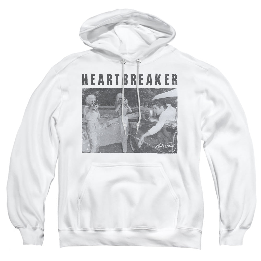 Elvis Presley Heartbreaker Mens Hoodie White