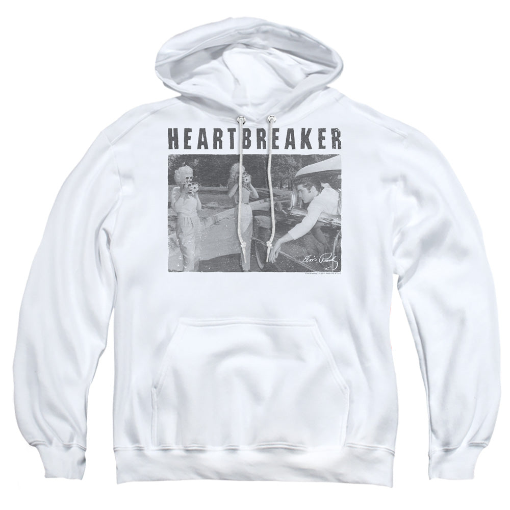 Elvis Presley Heartbreaker Mens Hoodie White