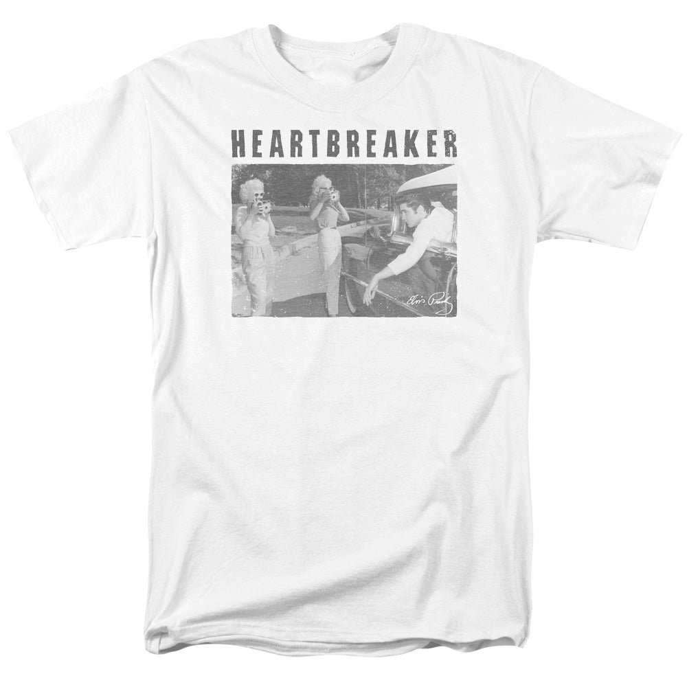 Elvis Presley Heartbreaker Mens T Shirt White