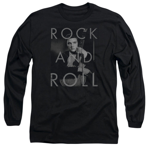 Elvis Presley Rock and Roll Mens Long Sleeve Shirt Black