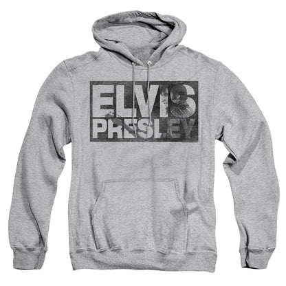 Elvis Presley Block Letters Mens Hoodie Athletic Heather