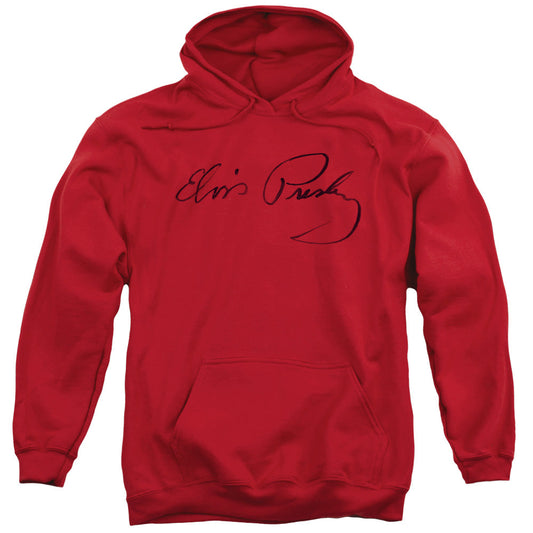Elvis Presley Signature Sketch Mens Hoodie Red