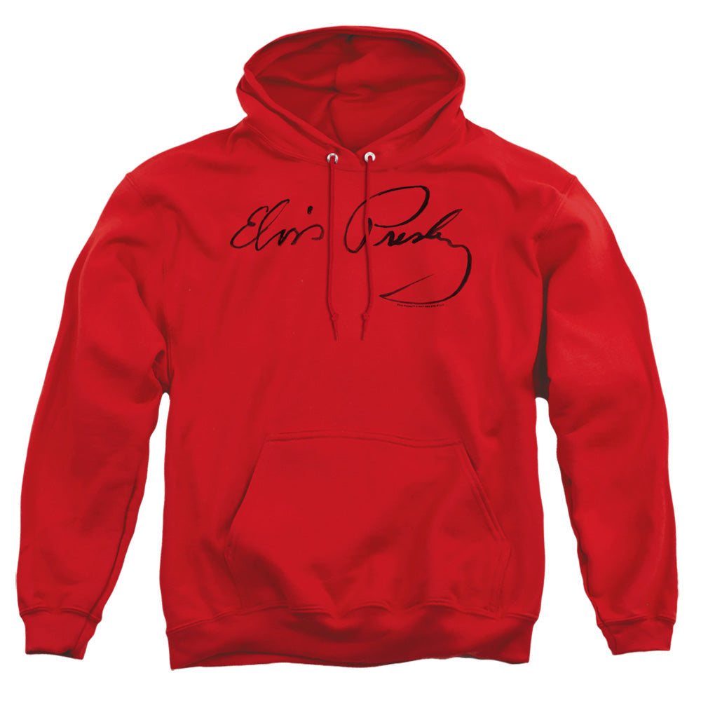 Elvis Presley Signature Sketch Mens Hoodie Red