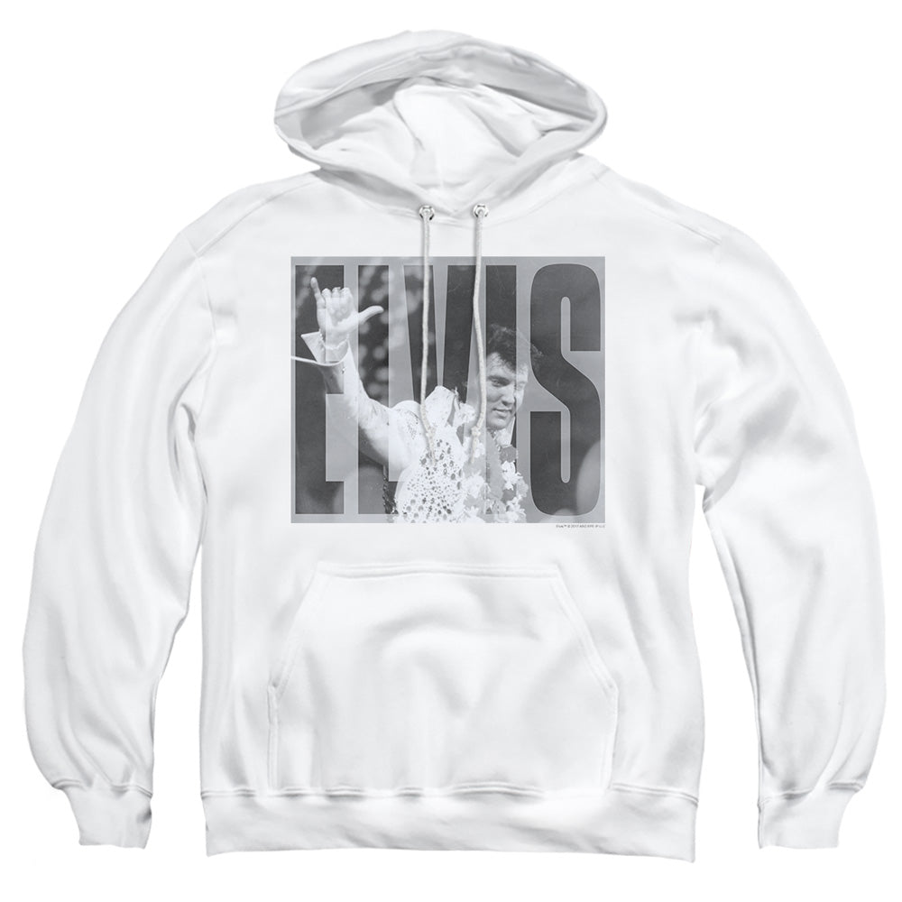 Elvis Presley Aloha Gray Mens Hoodie White