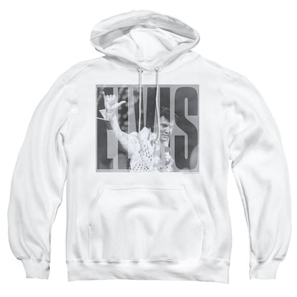 Elvis Presley Aloha Gray Mens Hoodie White