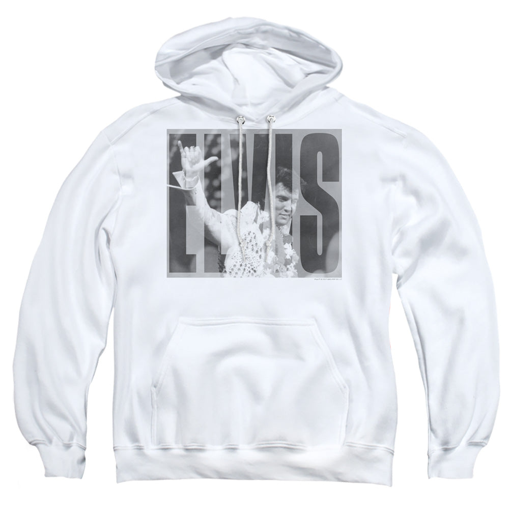 Elvis Presley Aloha Gray Mens Hoodie White