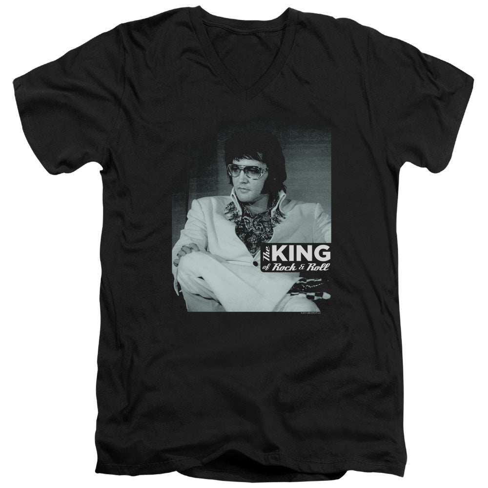 Elvis Presley Good to Be Mens Slim Fit V Neck T Shirt Black