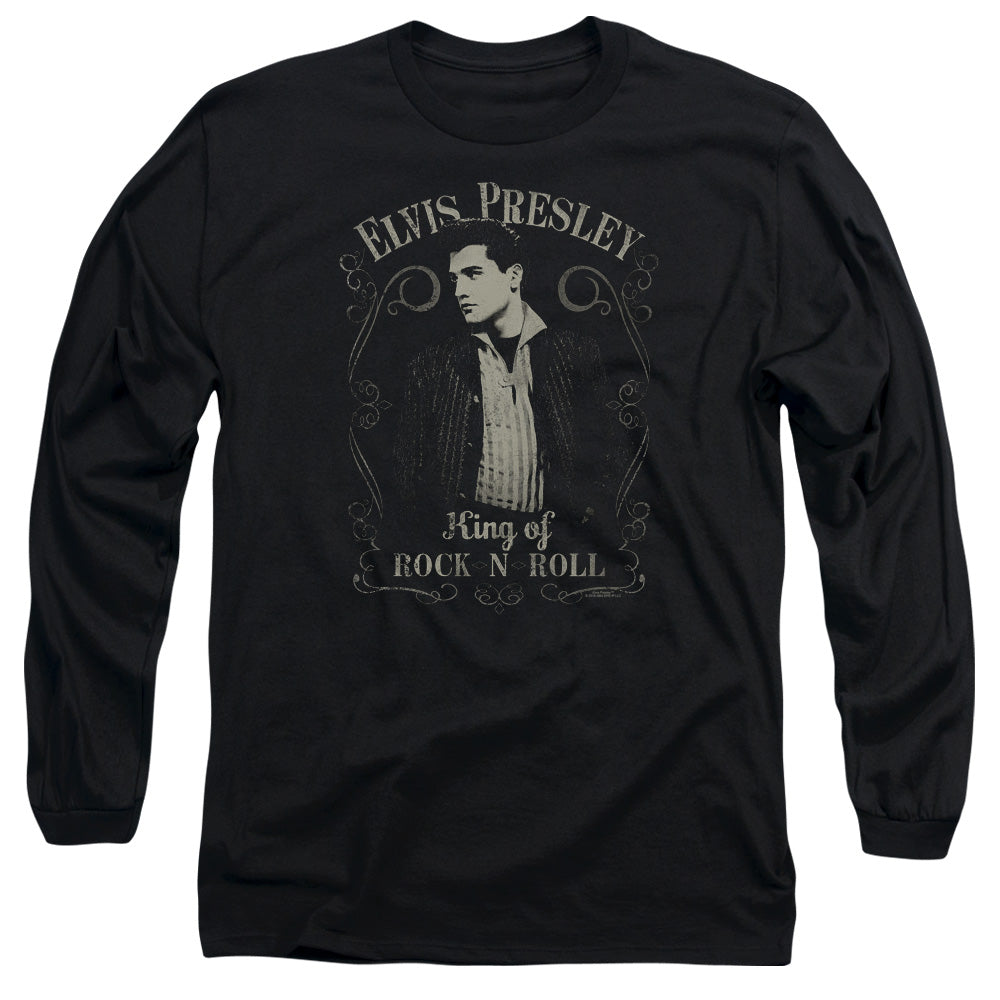 Elvis Presley Rock Legend Mens Long Sleeve Shirt Black Officially Licensed