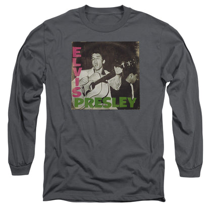 Elvis Presley First Lp Mens Long Sleeve Shirt Charcoal