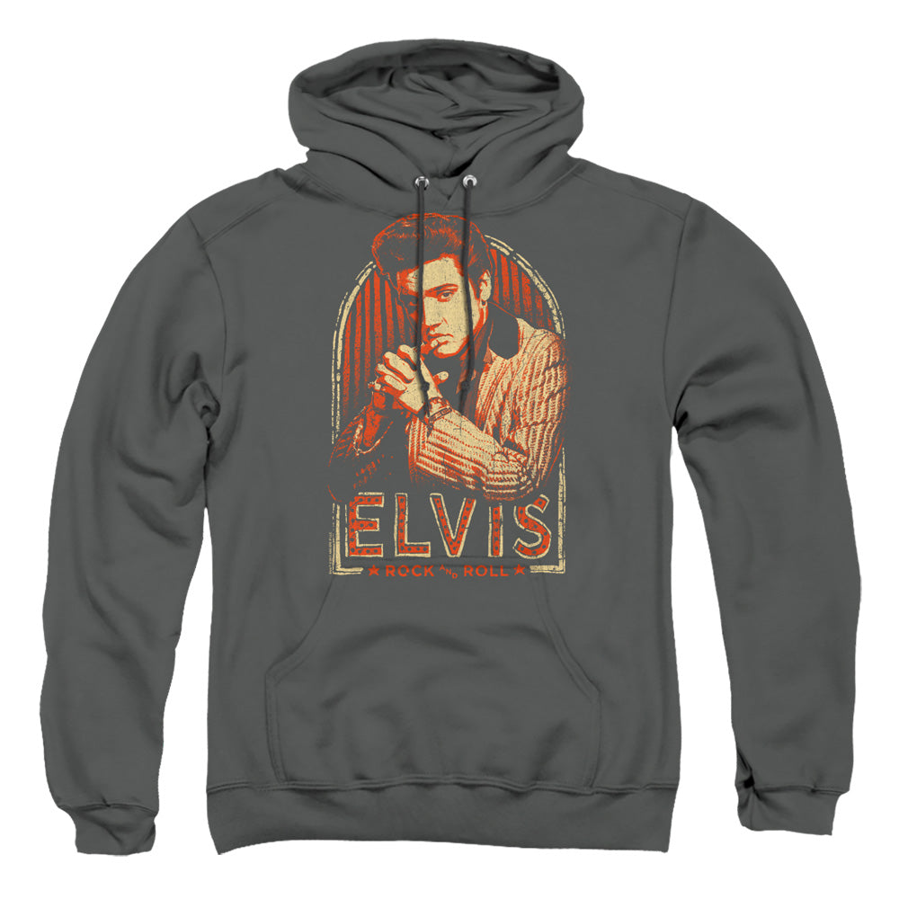 Elvis Presley Stripes Mens Hoodie Charcoal