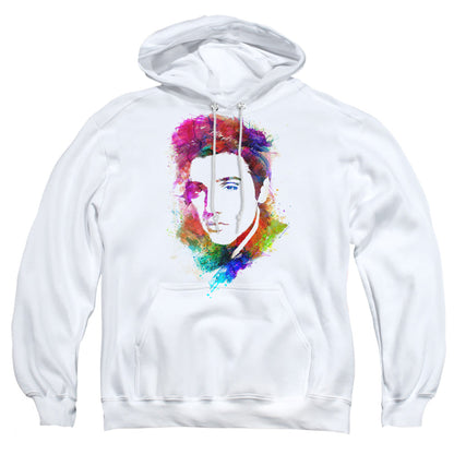 Elvis Presley Watercolor King Mens Hoodie White