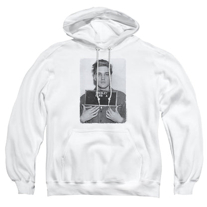 Elvis Presley Army Mug Shot Mens Hoodie White