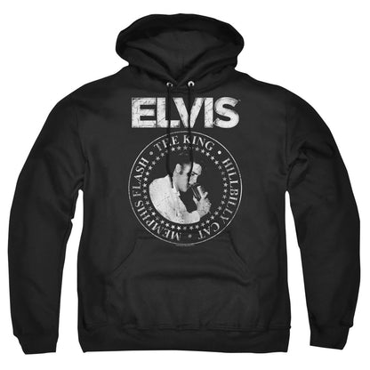 Elvis Presley Rock King Mens Hoodie Black