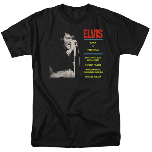 Elvis Presley Back In Portage Mens T Shirt Black