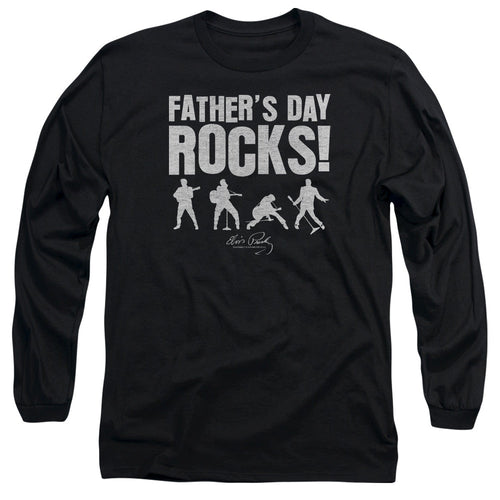 Elvis Presley Fathers Day Rocks Mens Long Sleeve Shirt Black