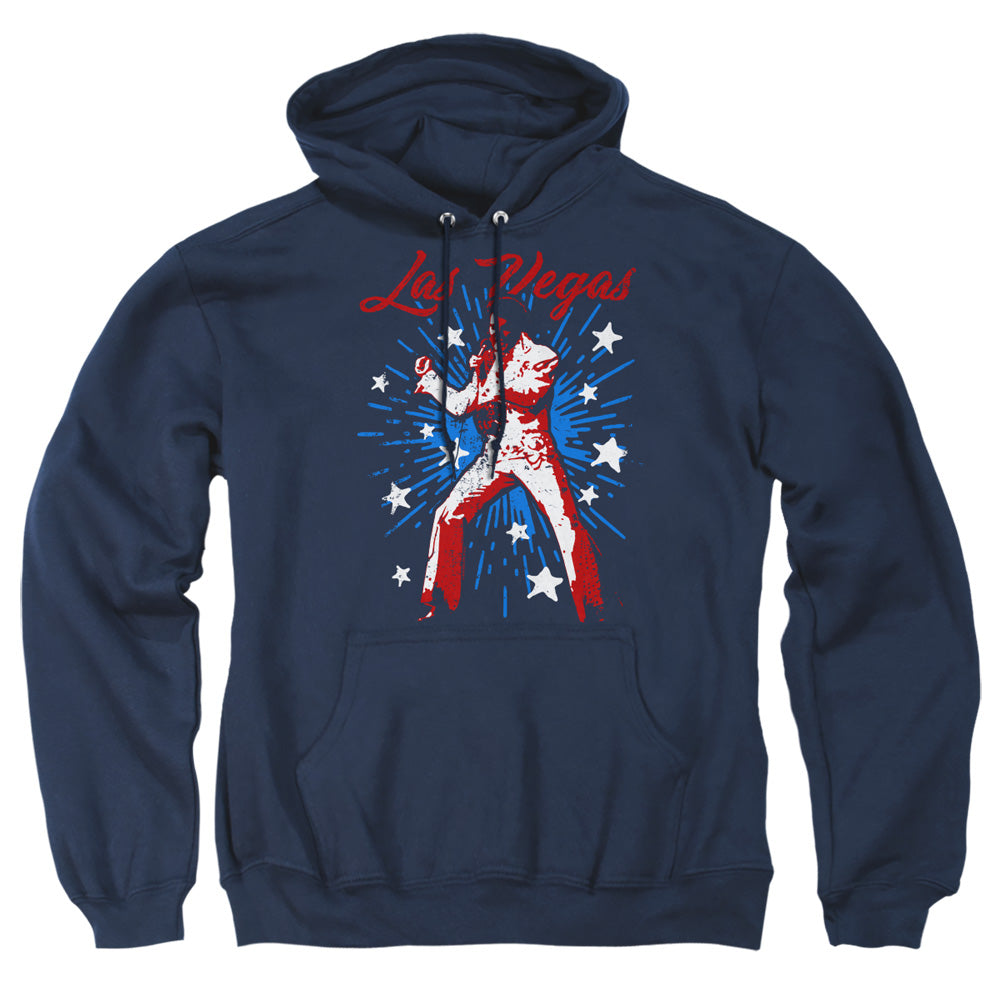 Elvis Presley Vegas Superstar Mens Hoodie Navy