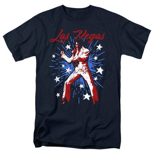 Elvis Presley Vegas Superstar Mens T Shirt Navy