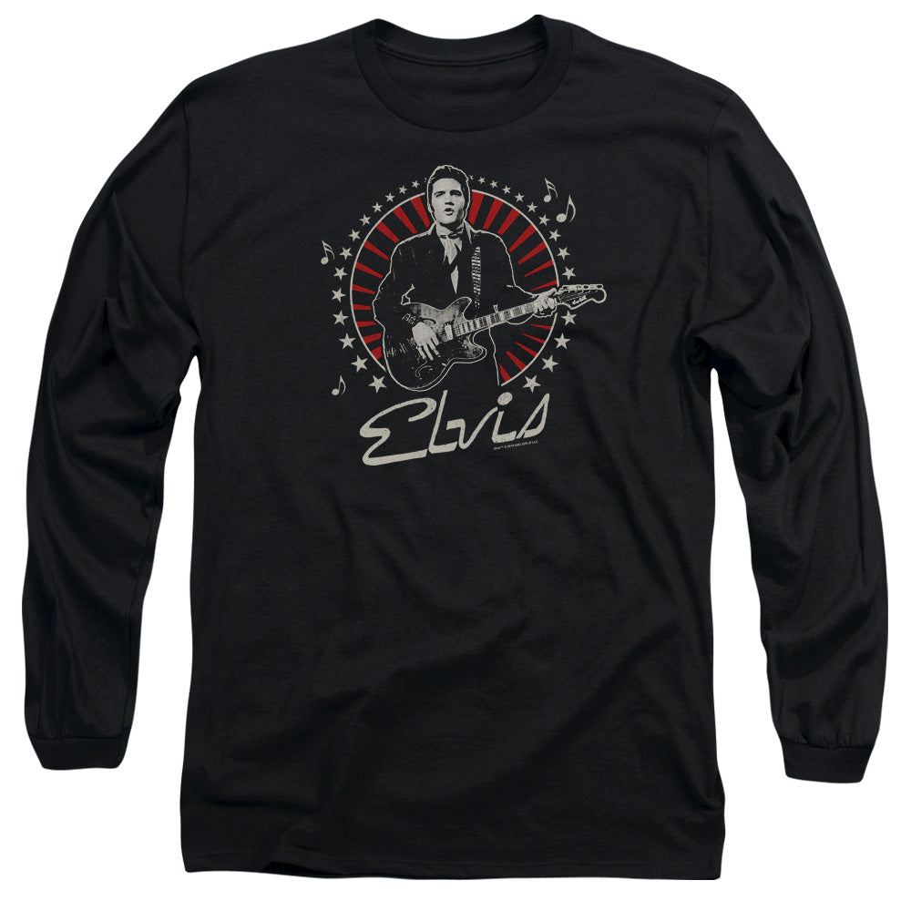 Elvis Presley Stars Mens Long Sleeve Shirt Black Officially Licensed