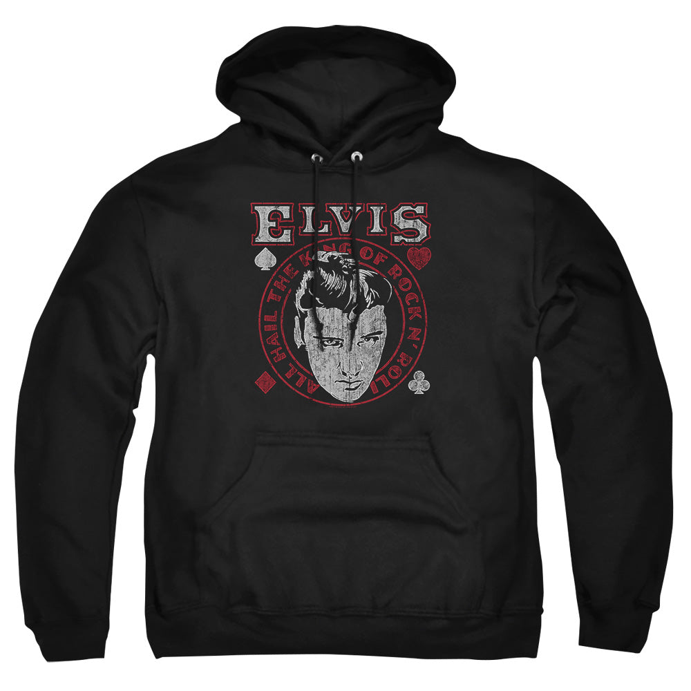 Elvis Presley Hail The King Mens Hoodie Black