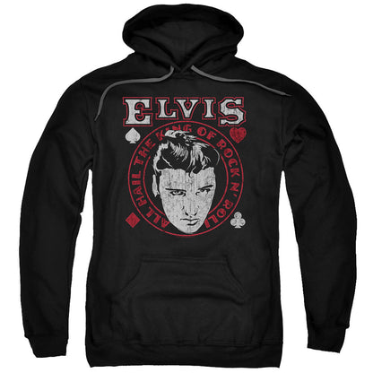Elvis Presley Hail the King Mens Hoodie Black