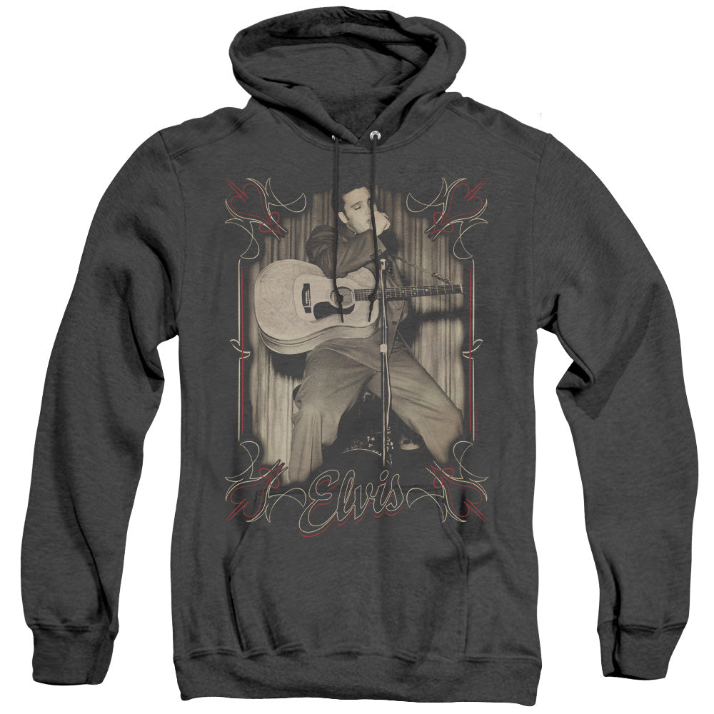 Elvis Presley Elvis Pinstripes Heather Mens Hoodie Black