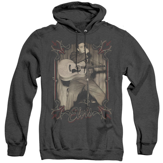 Elvis Presley Elvis Pinstripes Heather Mens Hoodie Black