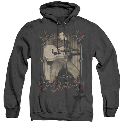 Elvis Presley Elvis Pinstripes Heather Mens Hoodie Black