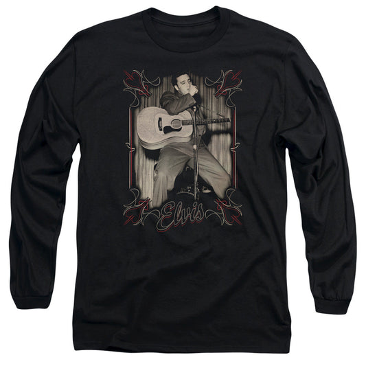 Elvis Presley Elvis Pinstripes Mens Long Sleeve Shirt Black
