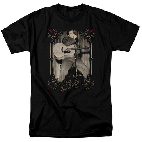 Elvis Presley Elvis Pinstripes Mens T Shirt Black