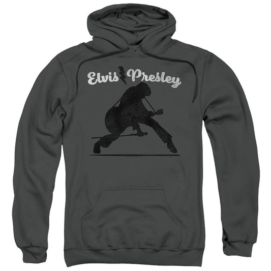 Elvis Presley Overprint Mens Hoodie Charcoal
