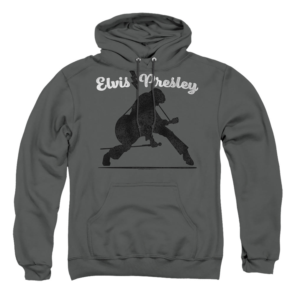 Elvis Presley Overprint Mens Hoodie Charcoal
