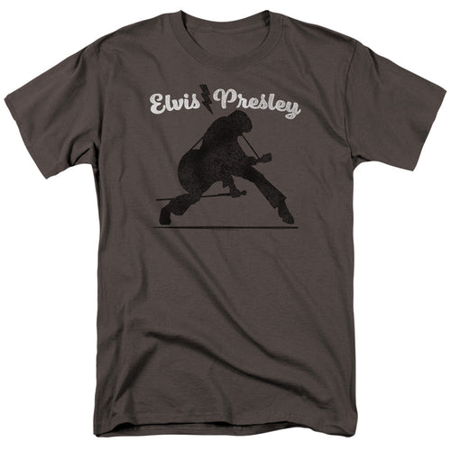 Elvis Presley Overprint Mens T Shirt Charcoal
