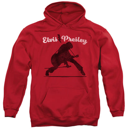 Elvis Presley Overprint Mens Hoodie Red